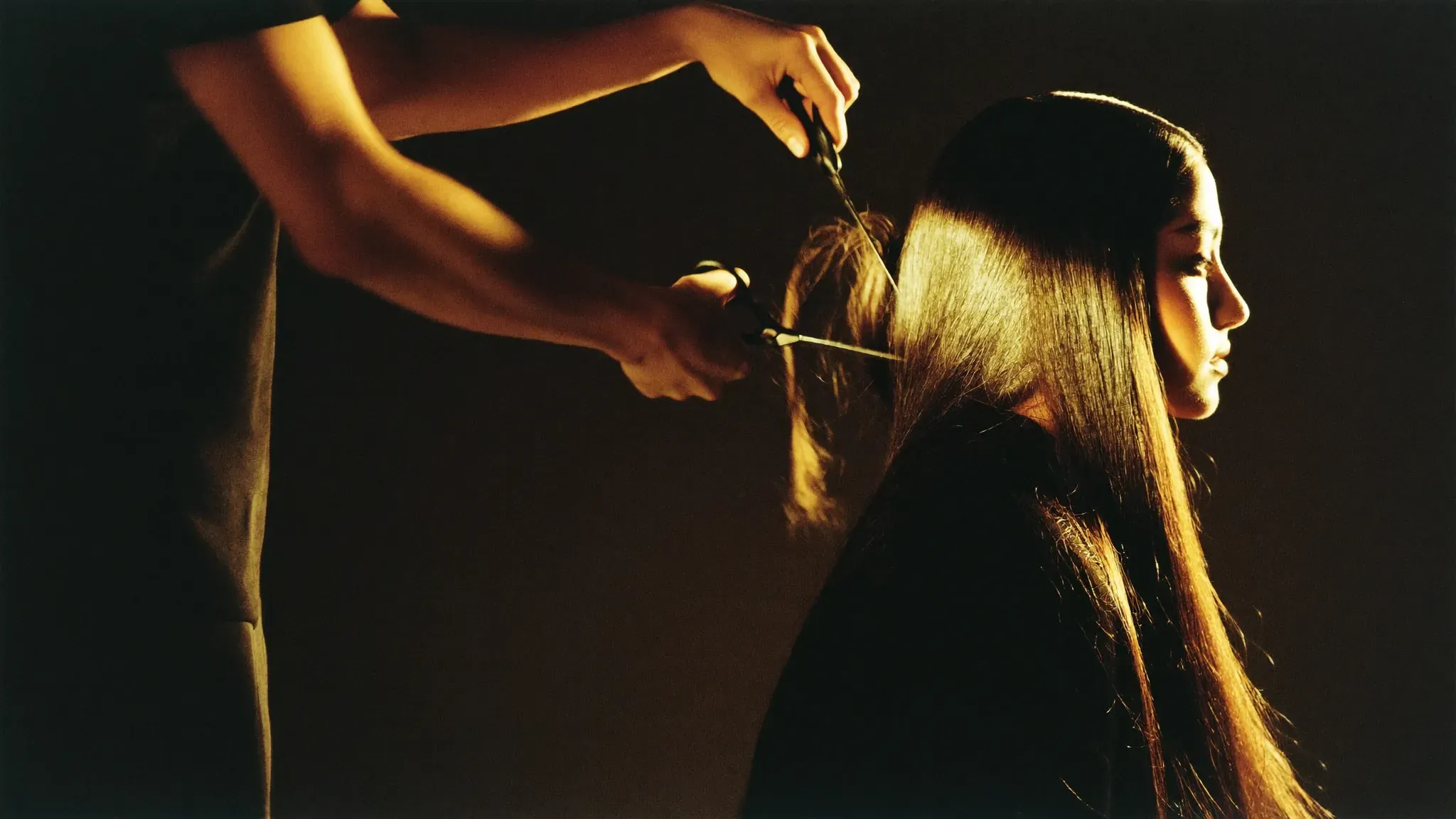 A Pivot Point stylist cutting hair